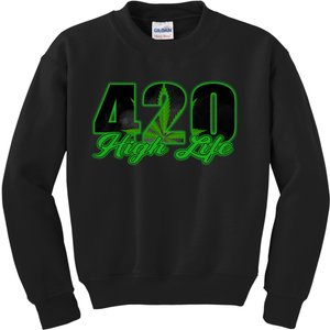 420 High Life Medical Marijuana Weed Kids Sweatshirt