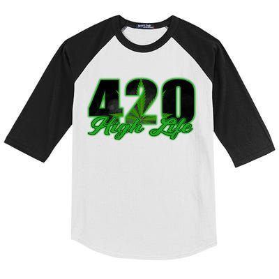 420 High Life Medical Marijuana Weed Kids Colorblock Raglan Jersey