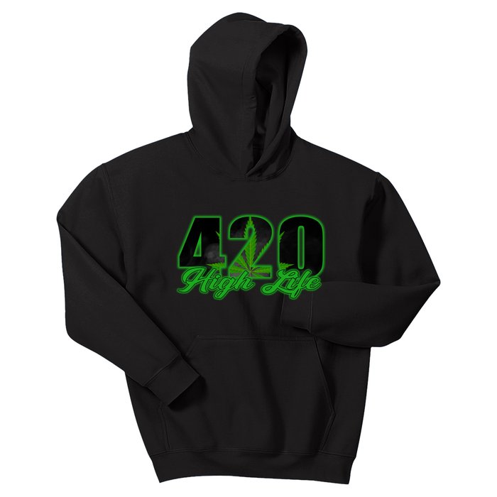 420 High Life Medical Marijuana Weed Kids Hoodie