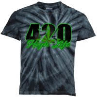 420 High Life Medical Marijuana Weed Kids Tie-Dye T-Shirt