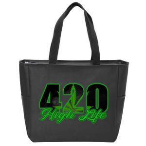 420 High Life Medical Marijuana Weed Zip Tote Bag