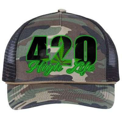 420 High Life Medical Marijuana Weed Retro Rope Trucker Hat Cap