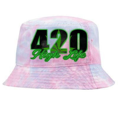 420 High Life Medical Marijuana Weed Tie-Dyed Bucket Hat