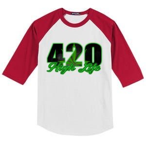 420 High Life Medical Marijuana Weed Kids Colorblock Raglan Jersey