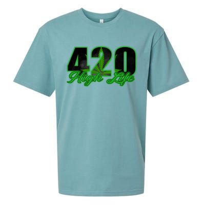 420 High Life Medical Marijuana Weed Sueded Cloud Jersey T-Shirt