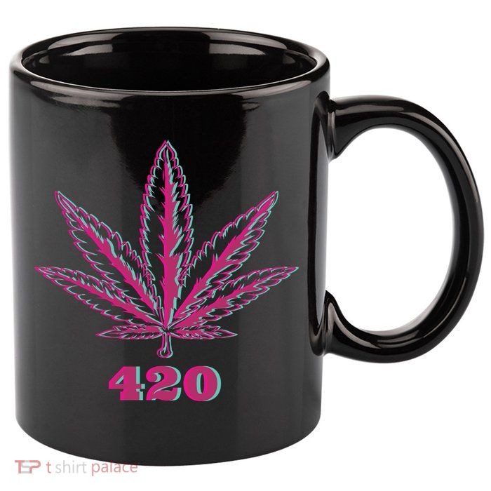 420 Leaf 11oz C Handle Ceramic Mug