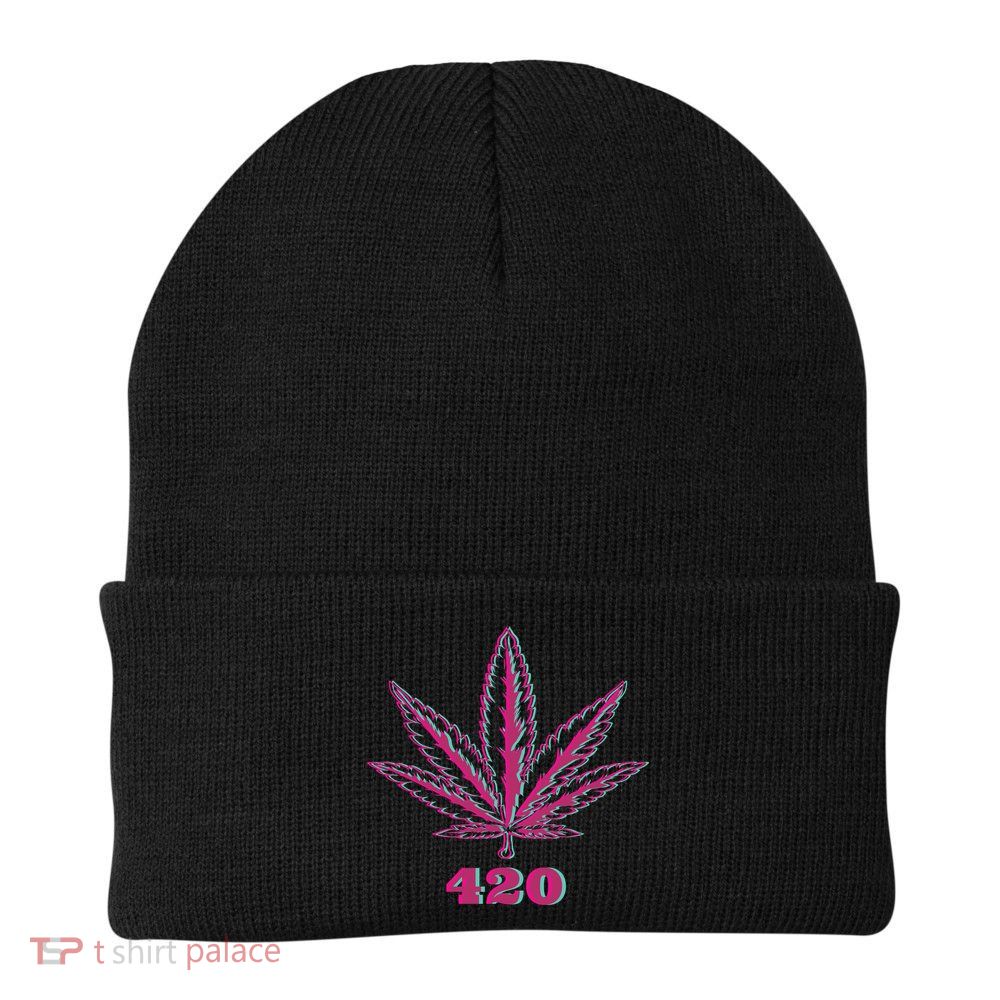 420 Leaf Knit Cap Winter Beanie