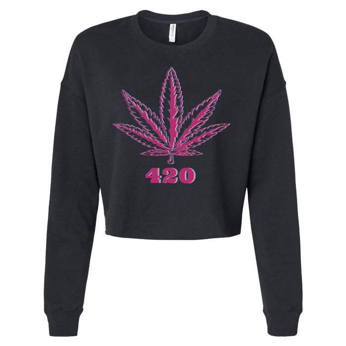 420 Leaf Cropped Pullover Crew