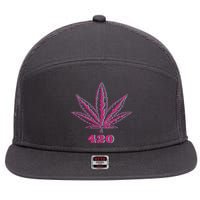 420 Leaf 7 Panel Mesh Trucker Snapback Hat