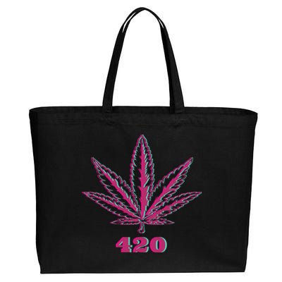 420 Leaf Cotton Canvas Jumbo Tote