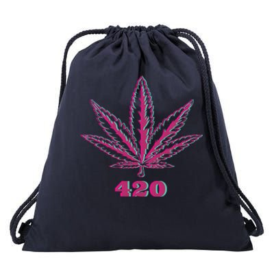 420 Leaf Drawstring Bag