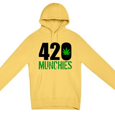 420 Munchies Weed Leaf Premium Pullover Hoodie