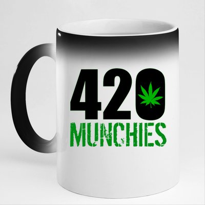 420 Munchies Weed Leaf 11oz Black Color Changing Mug