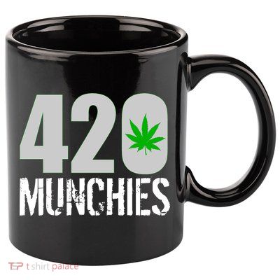 420 Munchies Weed Leaf 11oz C Handle Ceramic Mug