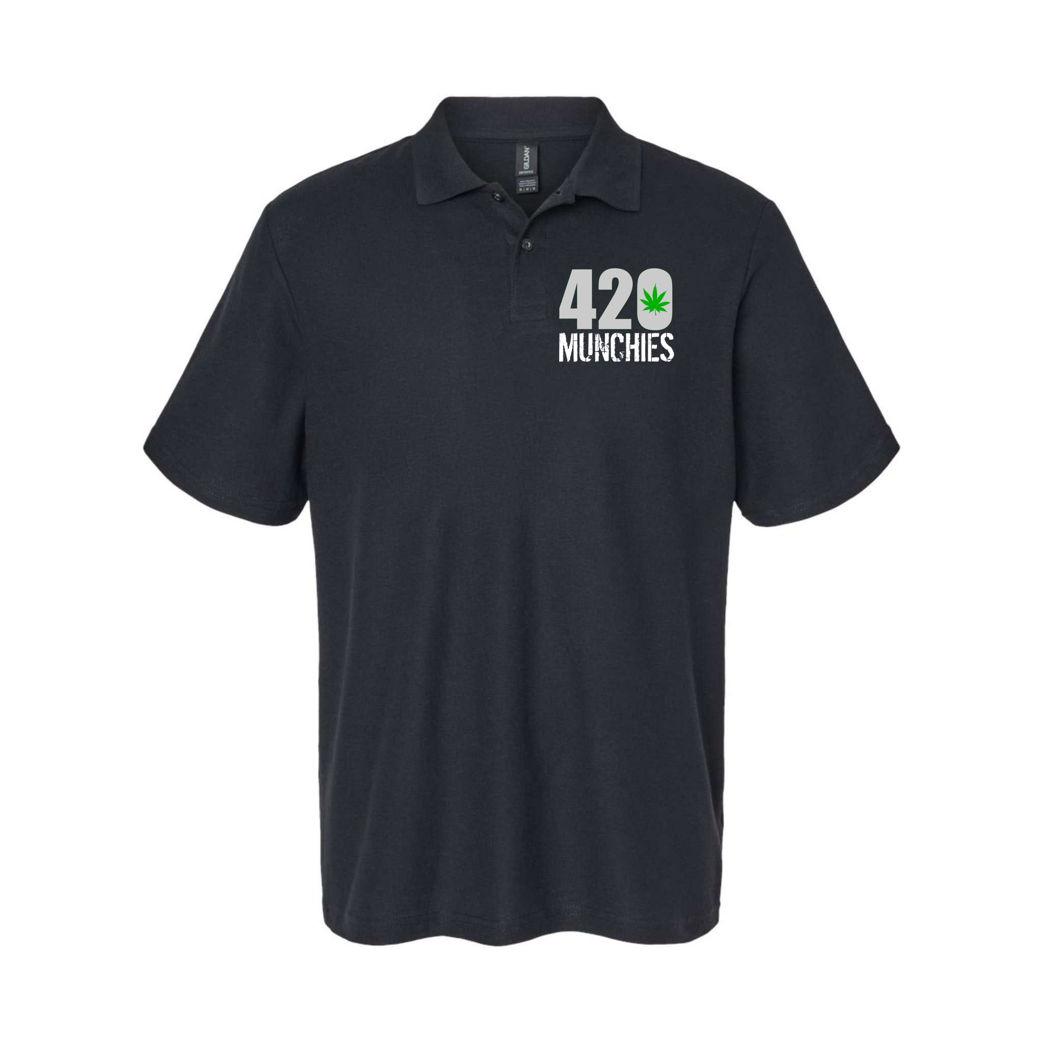 420 Munchies Weed Leaf Polo