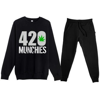 420 Munchies Weed Leaf Premium Crewneck Sweatsuit Set