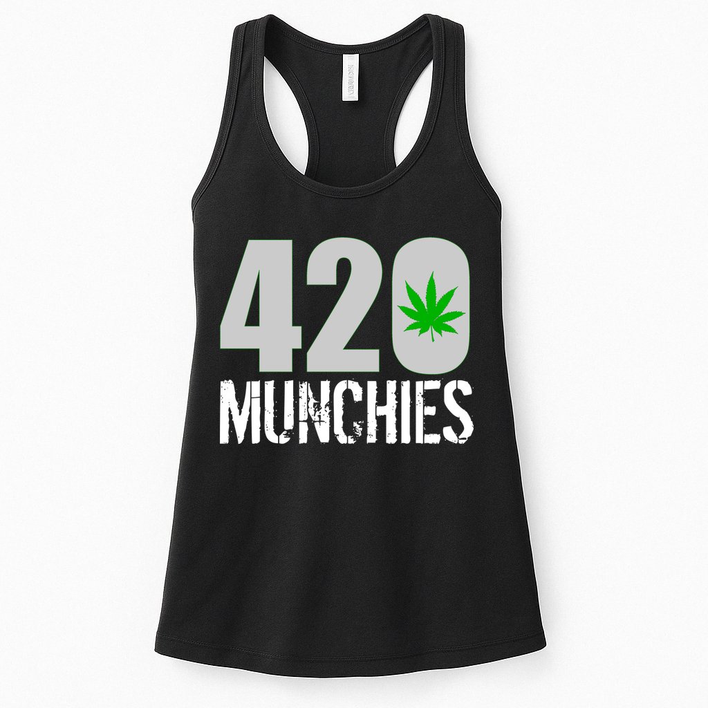 420 Munchies Weed Leaf Womens Tank Top