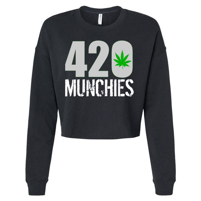 420 Munchies Weed Leaf Cropped Pullover Crew
