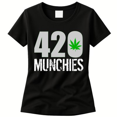 420 Munchies Weed Leaf Womens T-Shirt