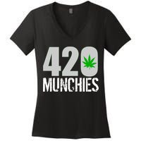 420 Munchies Weed Leaf Women's V-Neck T-Shirt