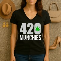 420 Munchies Weed Leaf Women's V-Neck T-Shirt