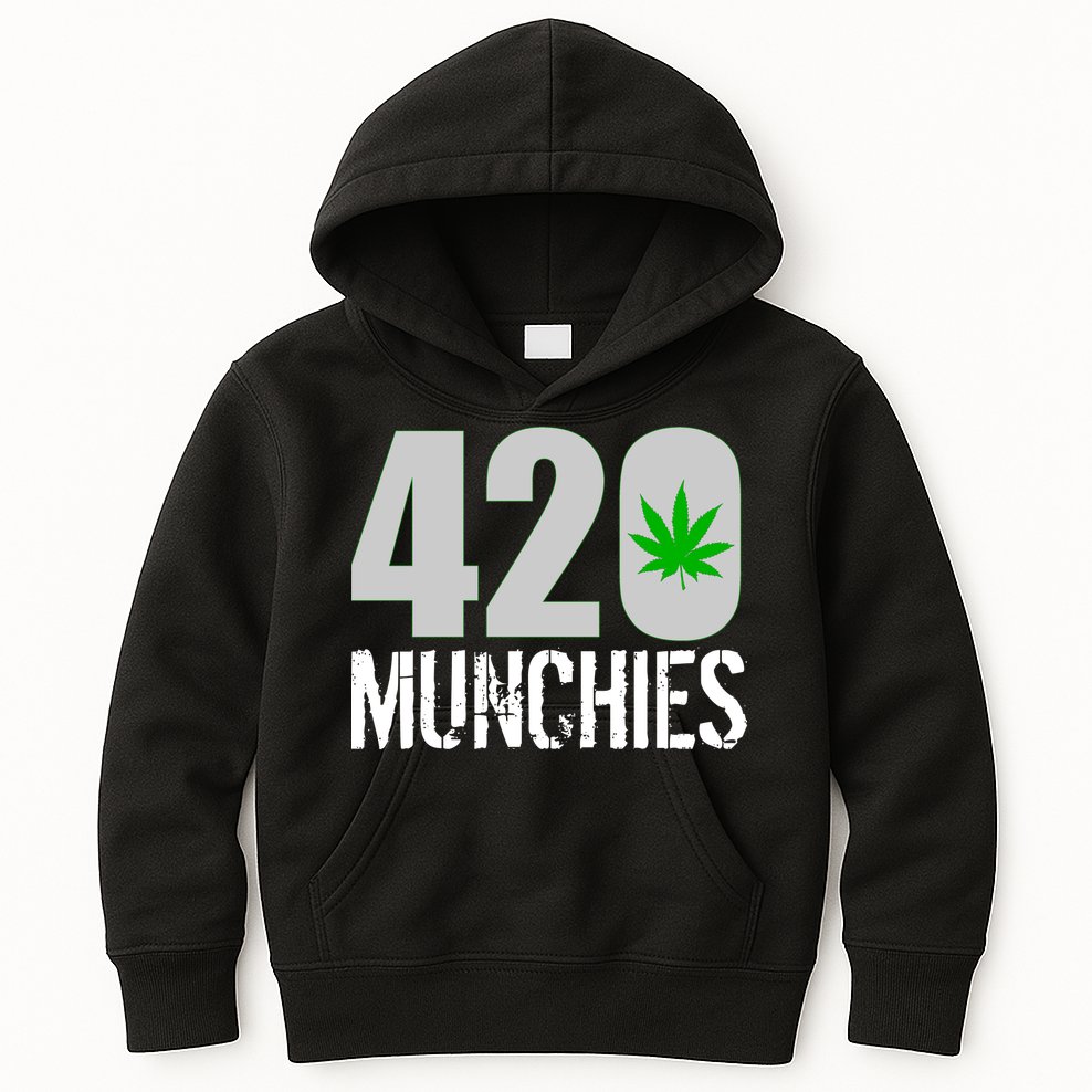 420 Munchies Weed Leaf Kids Hoodie