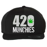 420 Munchies Weed Leaf Wool Snapback Cap