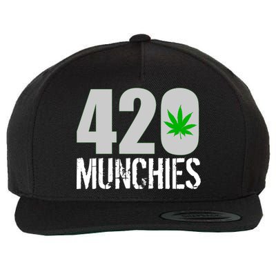 420 Munchies Weed Leaf Wool Snapback Cap