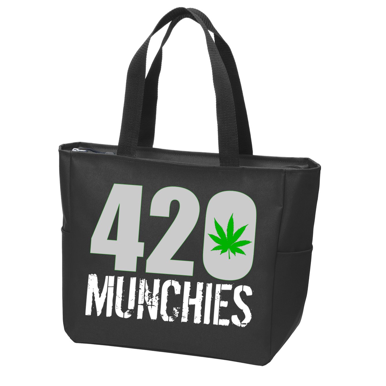 420 Munchies Weed Leaf Zip Tote Bag