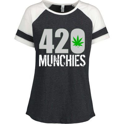 420 Munchies Weed Leaf Enza Ladies Jersey Colorblock Tee