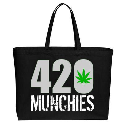 420 Munchies Weed Leaf Cotton Canvas Jumbo Tote