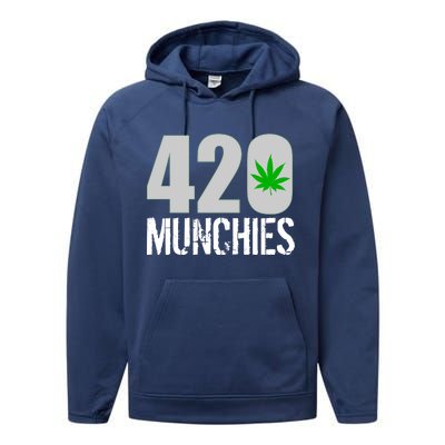 420 Munchies Weed Leaf Performance Fleece Hoodie