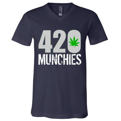 420 Munchies Weed Leaf V-Neck T-Shirt