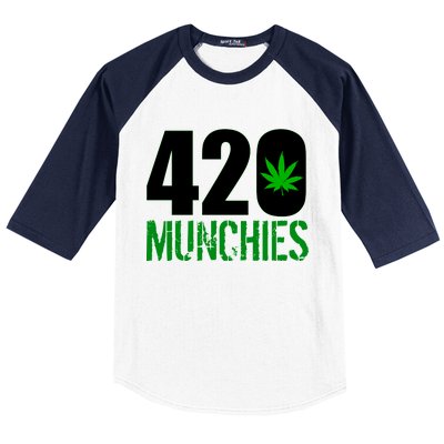 420 Munchies Weed Leaf Baseball Sleeve Shirt