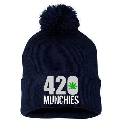 420 Munchies Weed Leaf Pom Pom 12in Knit Beanie