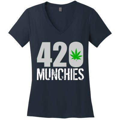 420 Munchies Weed Leaf Women's V-Neck T-Shirt