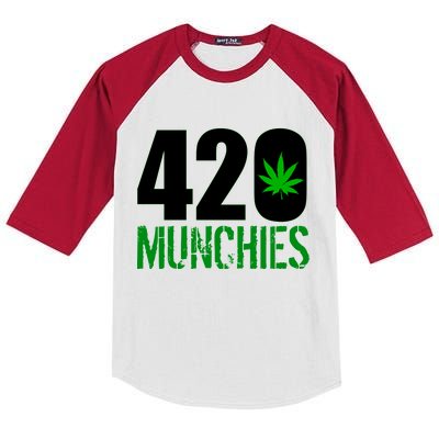 420 Munchies Weed Leaf Kids Colorblock Raglan Jersey