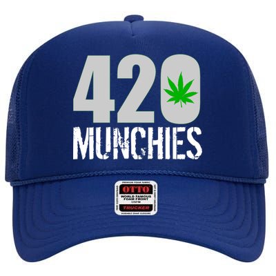 420 Munchies Weed Leaf High Crown Mesh Back Trucker Hat