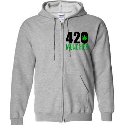 420 Munchies Weed Leaf Full Zip Hoodie