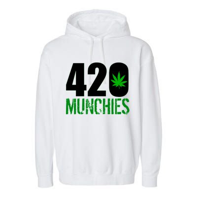 420 Munchies Weed Leaf Garment-Dyed Fleece Hoodie