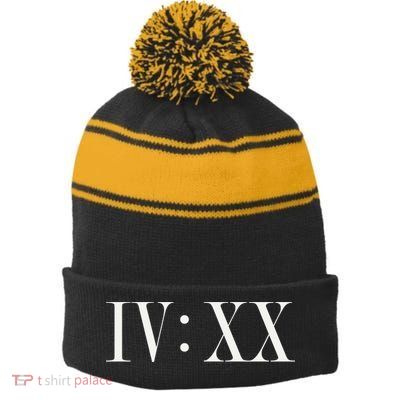 420 Pot Smokers Drugs Party Novelty Stripe Pom Pom Beanie