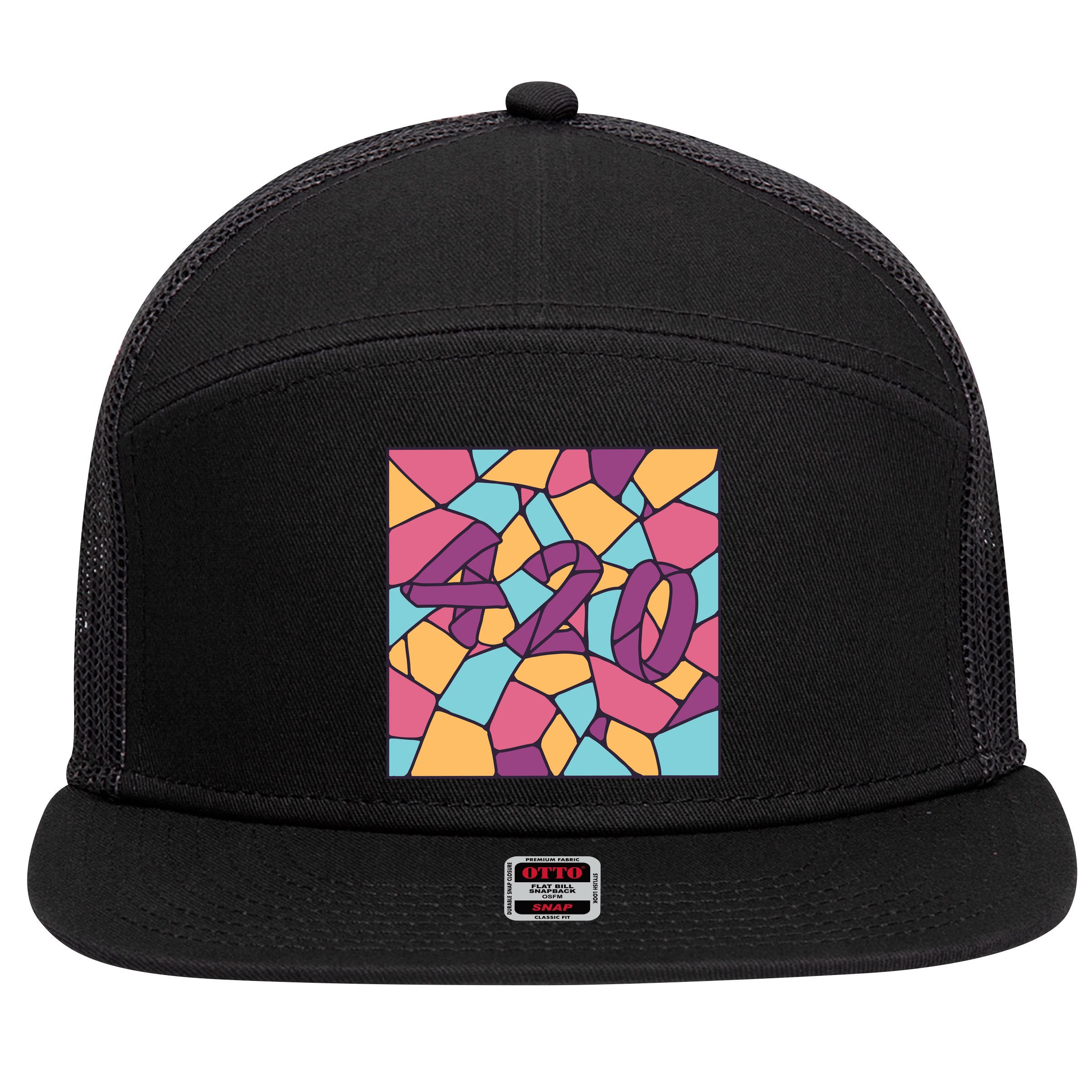 420 Stained Glass 7 Panel Mesh Trucker Snapback Hat