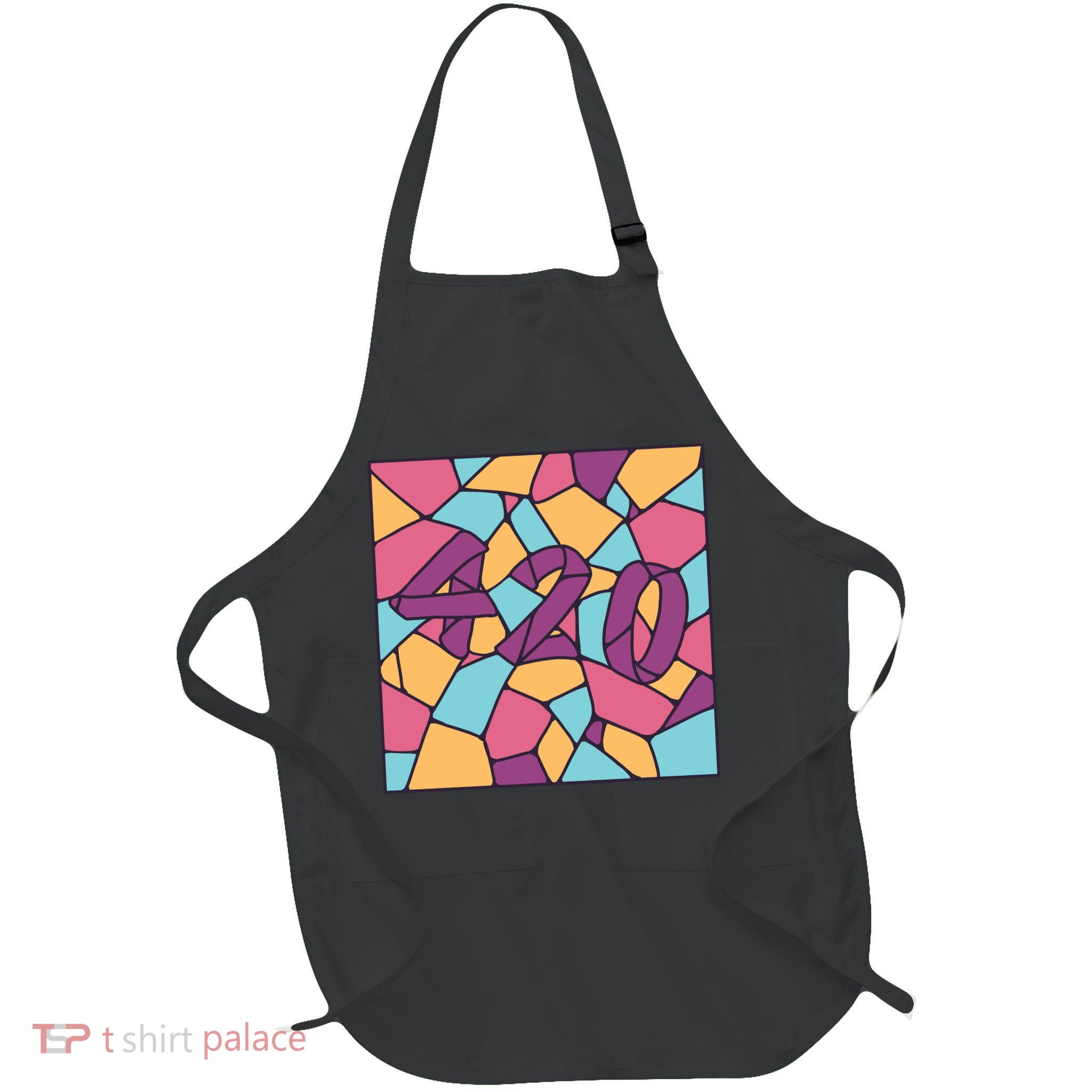 420 Stained Glass Full-Length Apron With Pockets