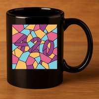420 Stained Glass 11oz C Handle Ceramic Mug