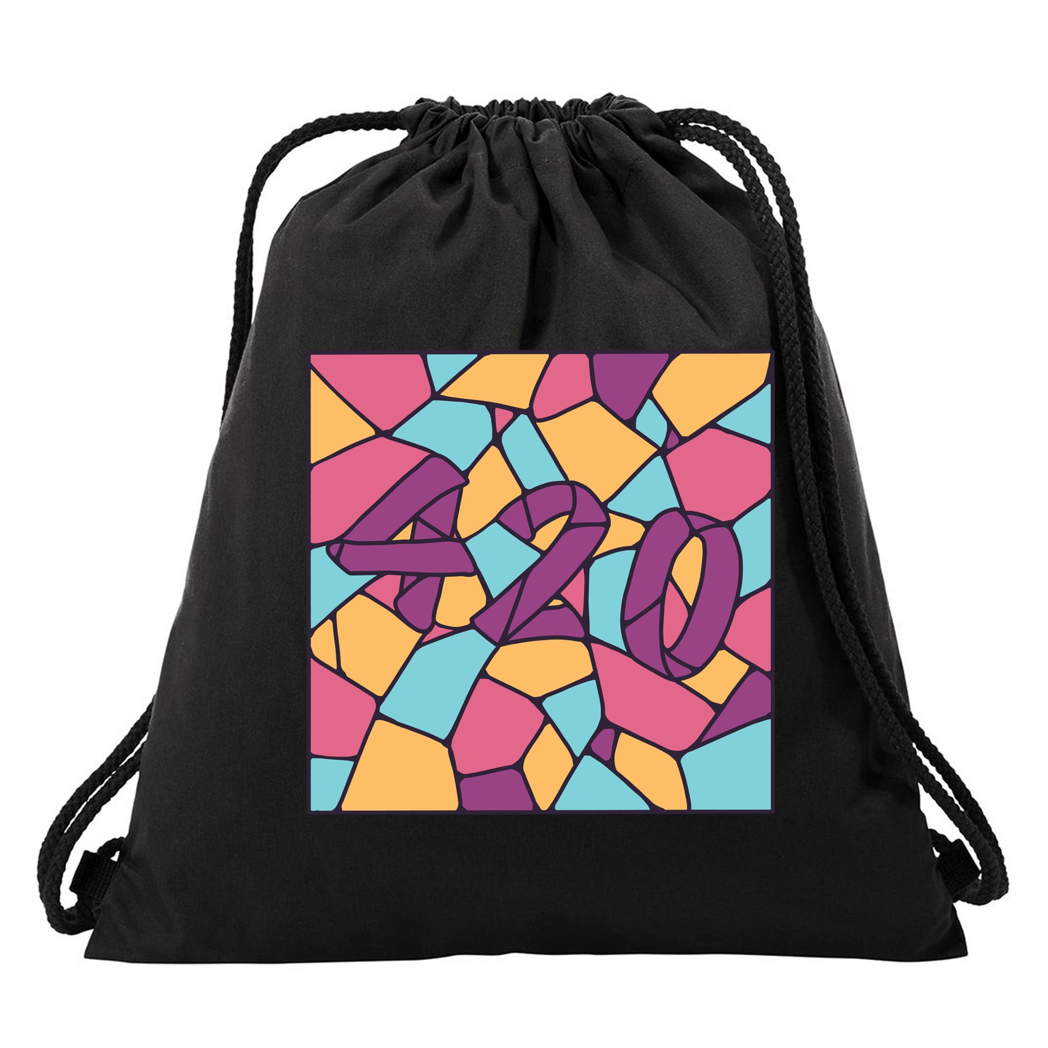 420 Stained Glass Drawstring Bag