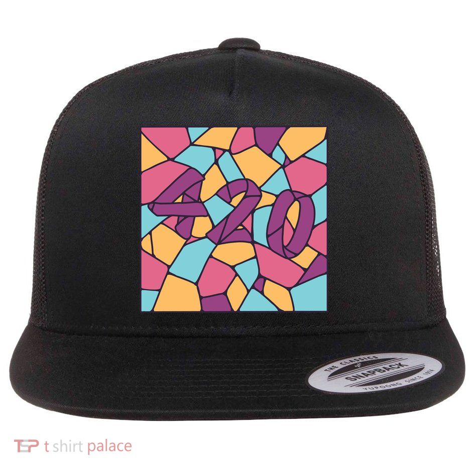 420 Stained Glass Flat Bill Trucker Hat