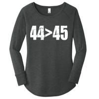 44 > 45 44th President is Greater Than The 45th  Women's Perfect Tri Tunic Long Sleeve Shirt