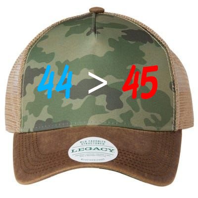 44 > 45 Red White Blue 44th President is Greater Than 45 Legacy Tie Dye Trucker Hat