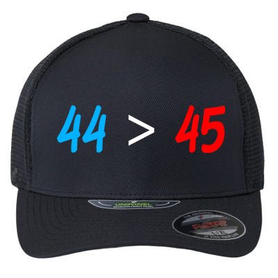 44 > 45 Red White Blue 44th President is Greater Than 45 Flexfit Unipanel Trucker Cap