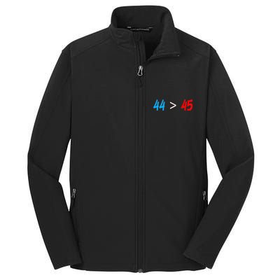 44 > 45 Red White Blue 44th President is Greater Than 45 Core Soft Shell Jacket